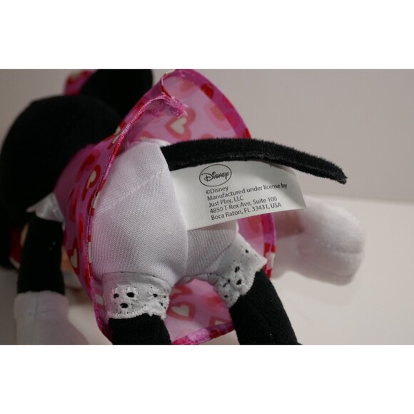 Just Play Disney Minnie Mouse Pink Red Hearts 9" Plush Stuffed Animal w/Tags - Picture 6 of 6